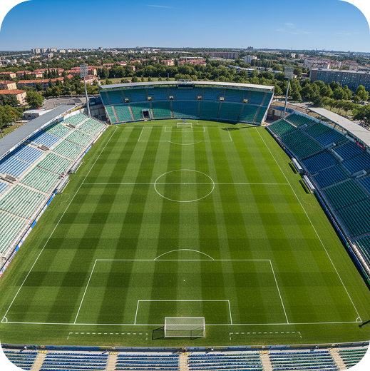 Vue aérienne d'un stade de football